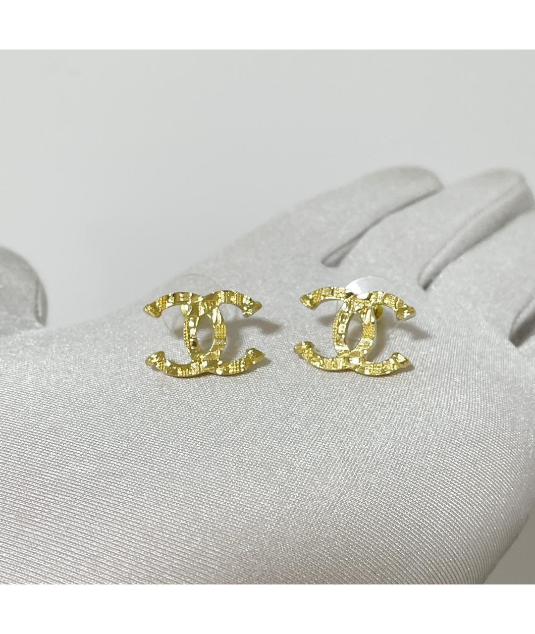 CHANEL Золотые латунные серьги, фото 3