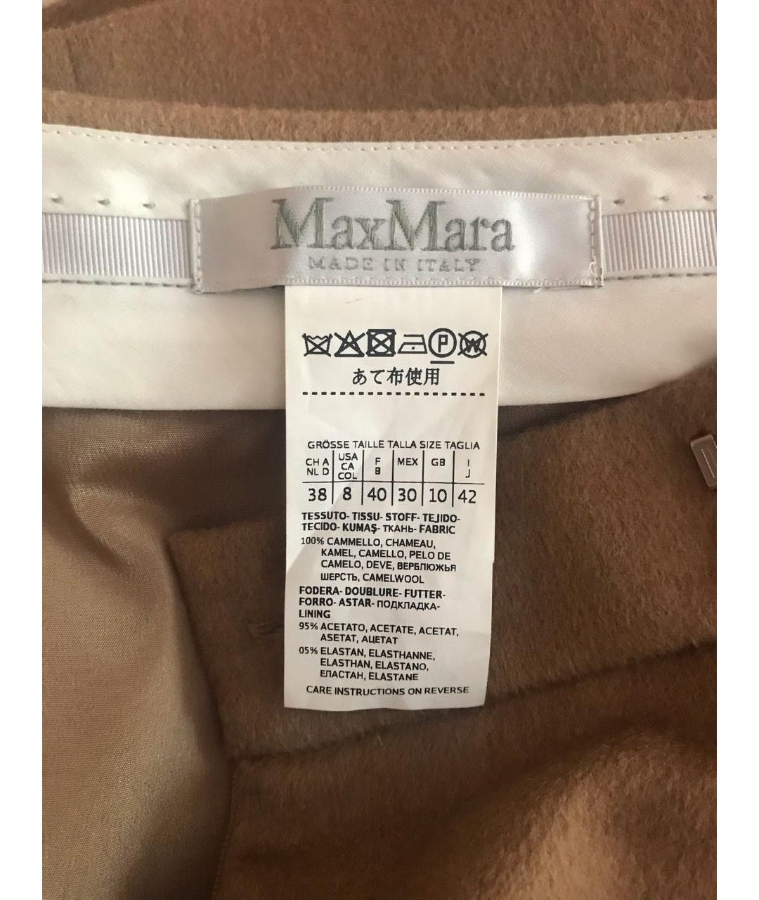 MAX MARA Коричневая шерстяная юбка мини, фото 6