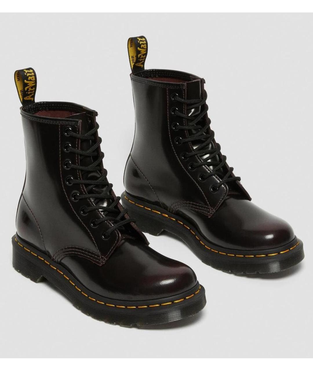 DR. MARTENS Бордовые кожаные ботинки, фото 2