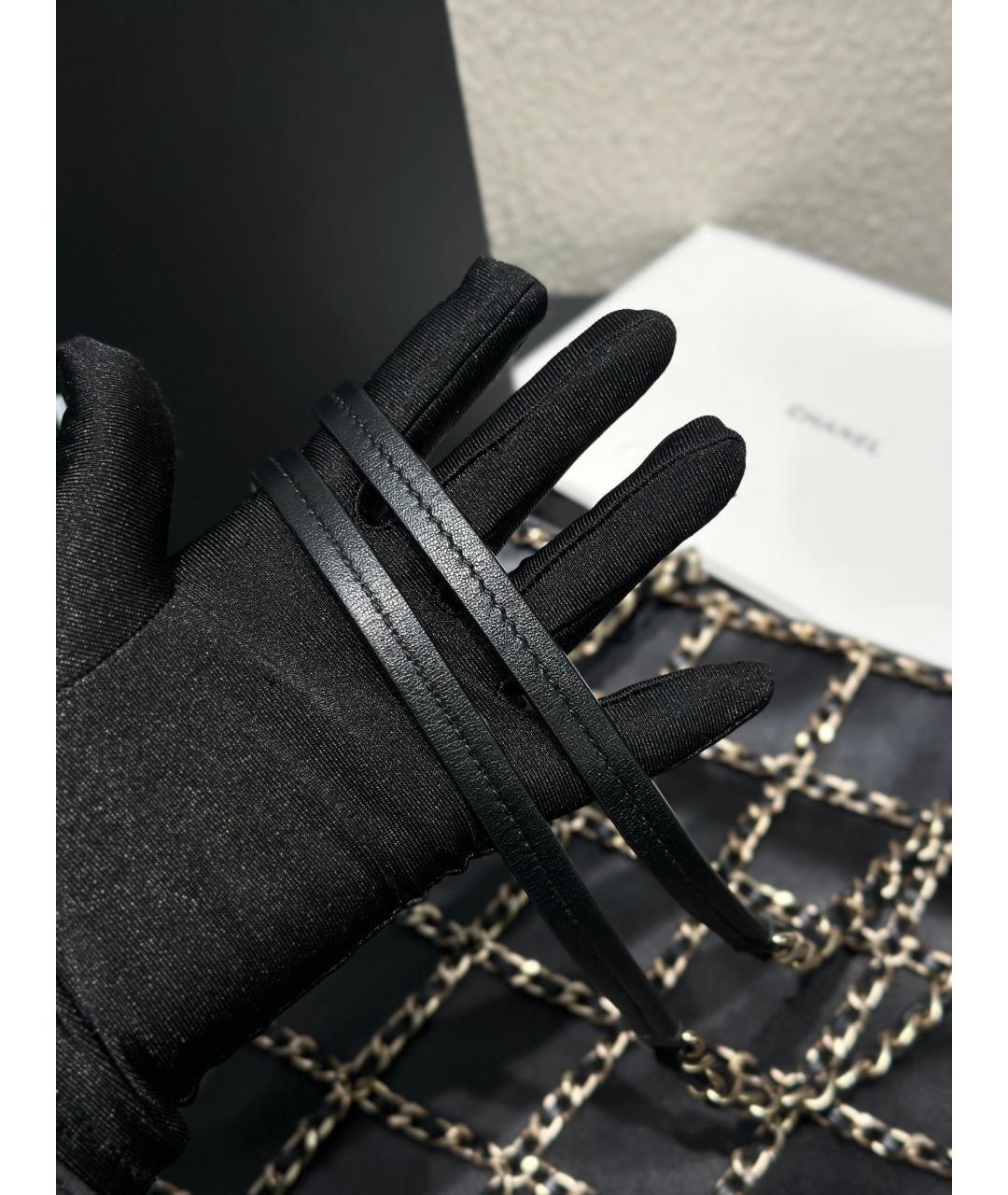 CHANEL Черная кожаная сумка тоут, фото 8