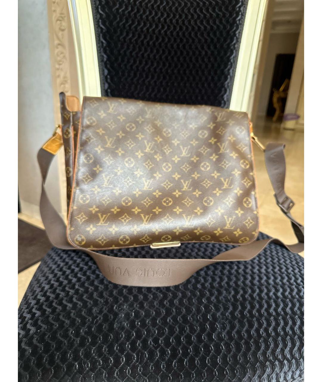 LOUIS VUITTON Коричневая кожаная сумка на плечо, фото 5