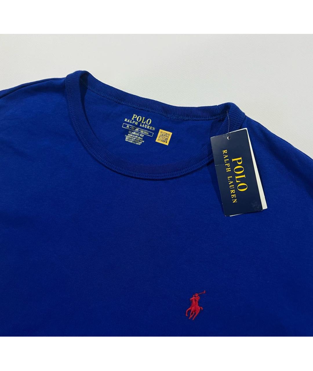 POLO RALPH LAUREN Синяя хлопковая футболка, фото 3