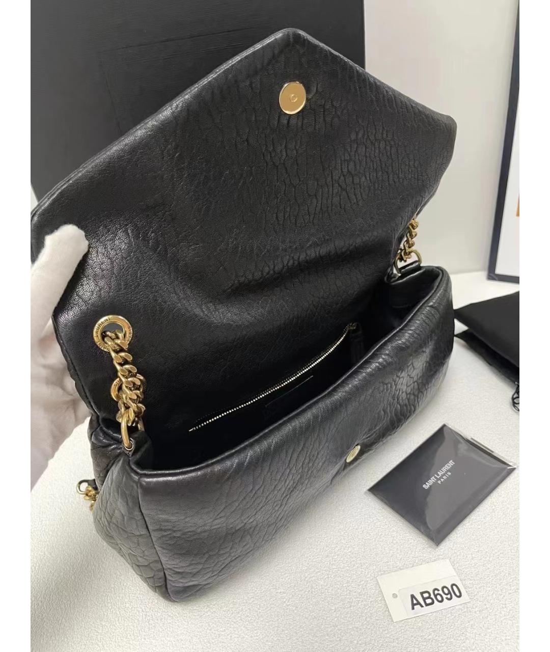 SAINT LAURENT Черная кожаная сумка через плечо, фото 6
