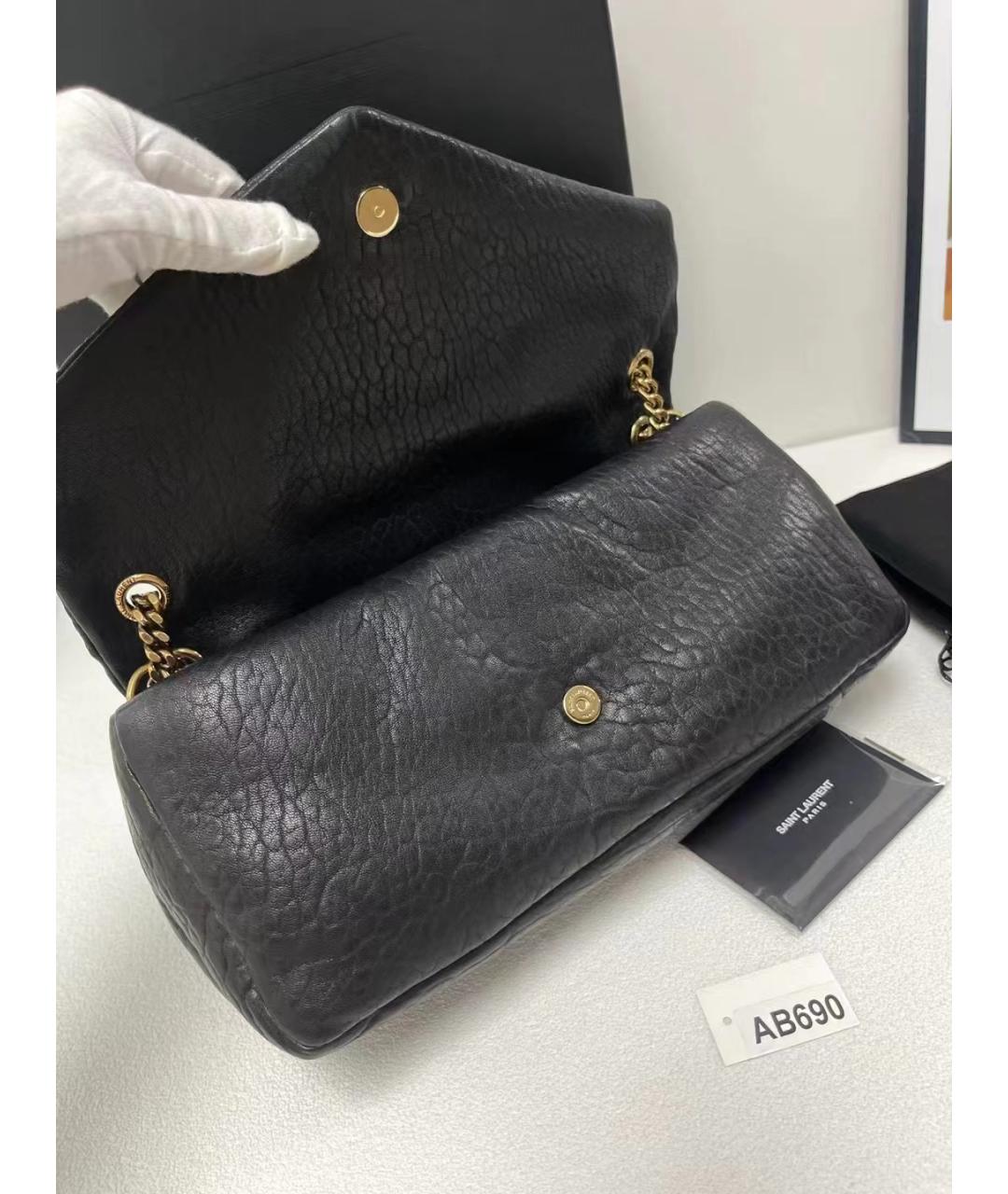SAINT LAURENT Черная кожаная сумка через плечо, фото 3
