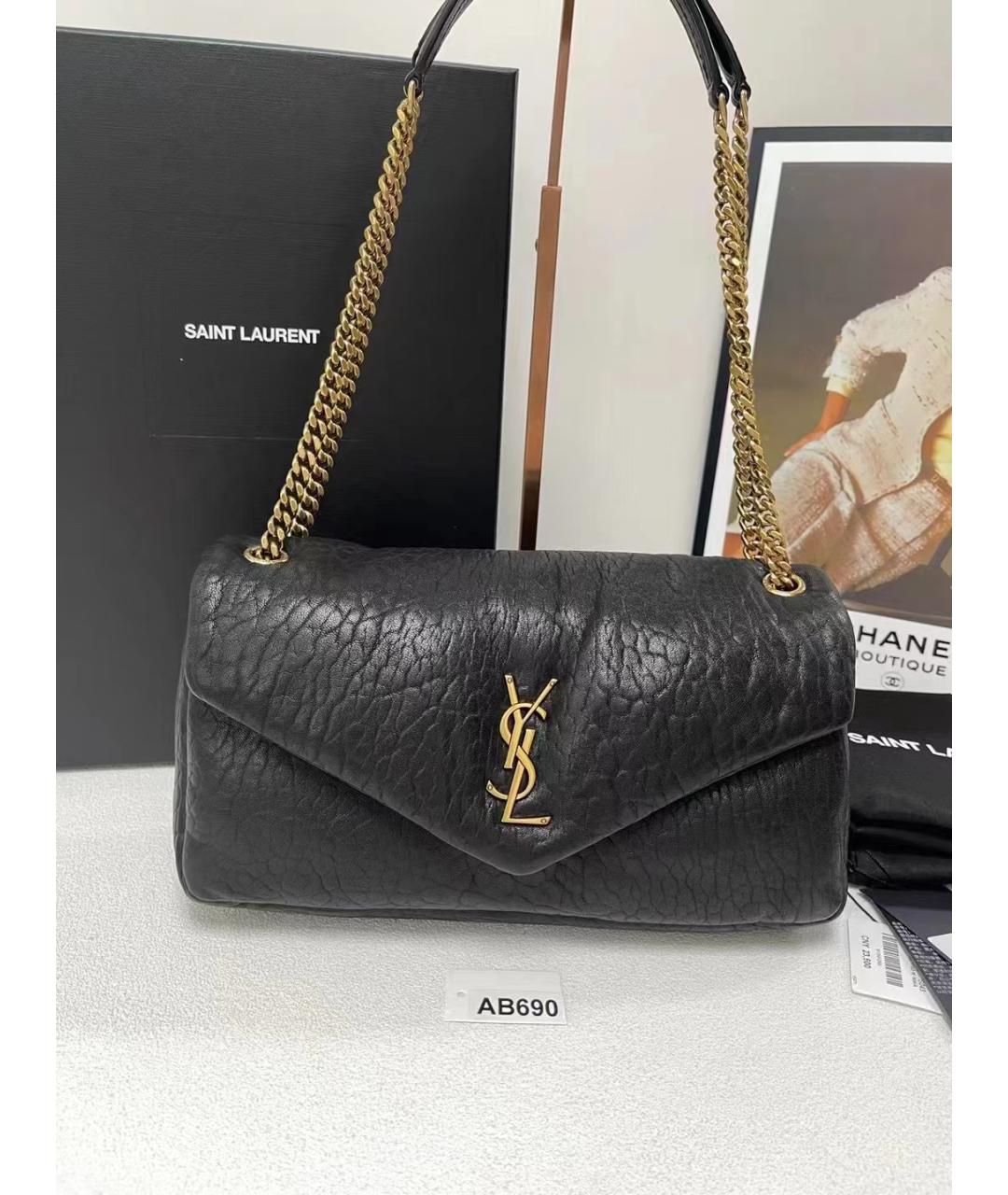 SAINT LAURENT Черная кожаная сумка через плечо, фото 8