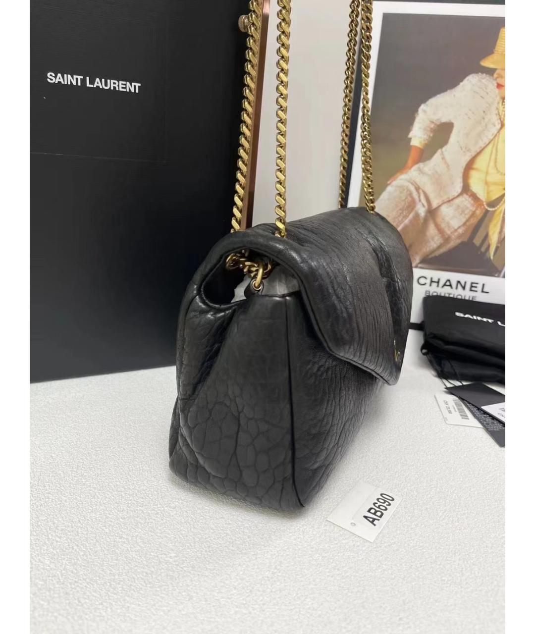 SAINT LAURENT Черная кожаная сумка через плечо, фото 7