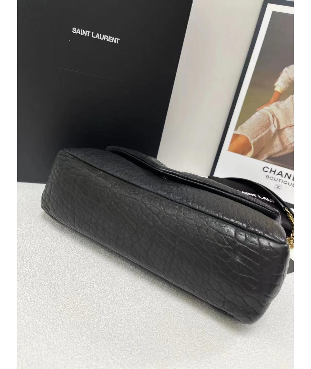 SAINT LAURENT Черная кожаная сумка через плечо, фото 5