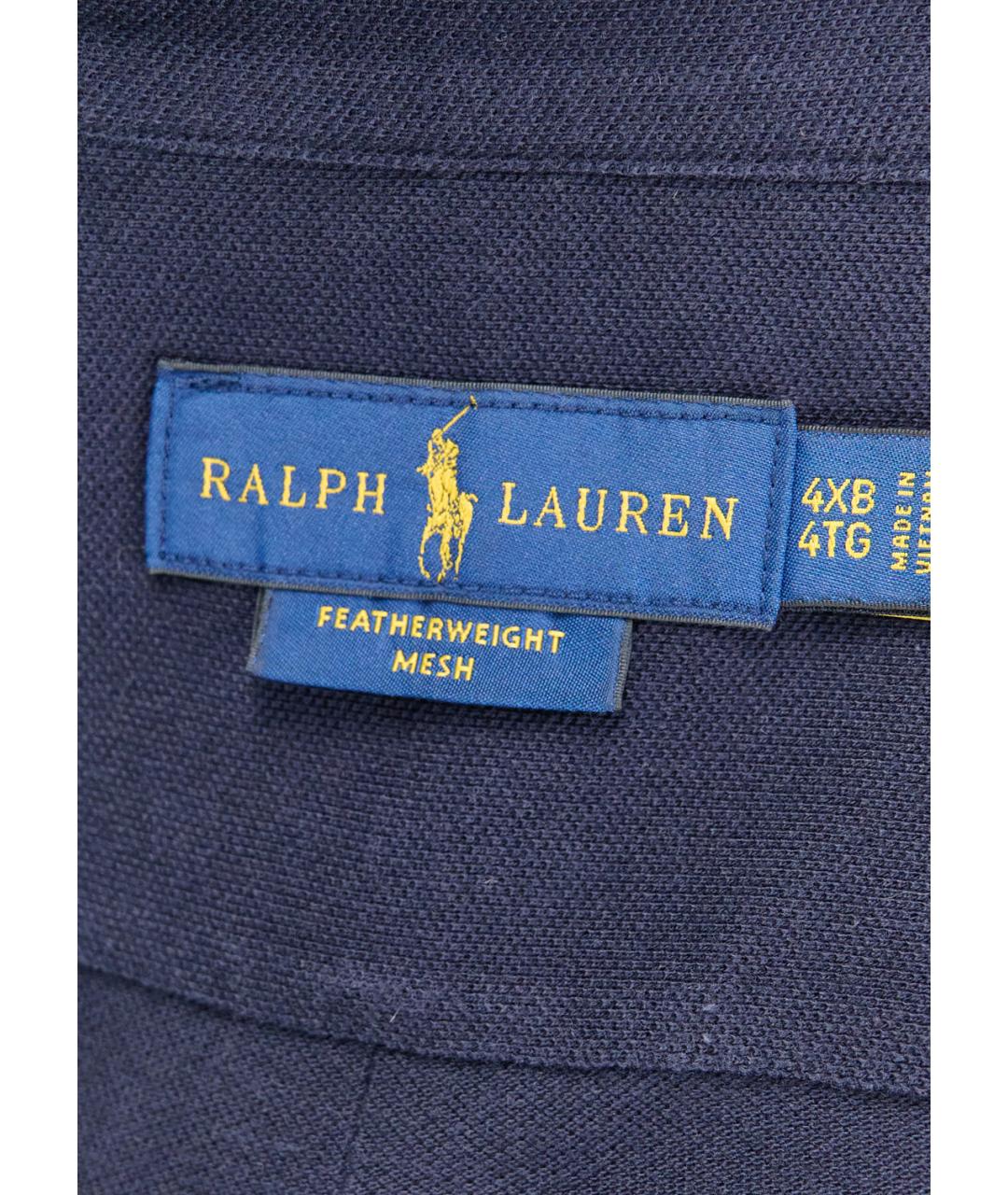 RALPH LAUREN Темно-синяя хлопковая классическая рубашка, фото 3