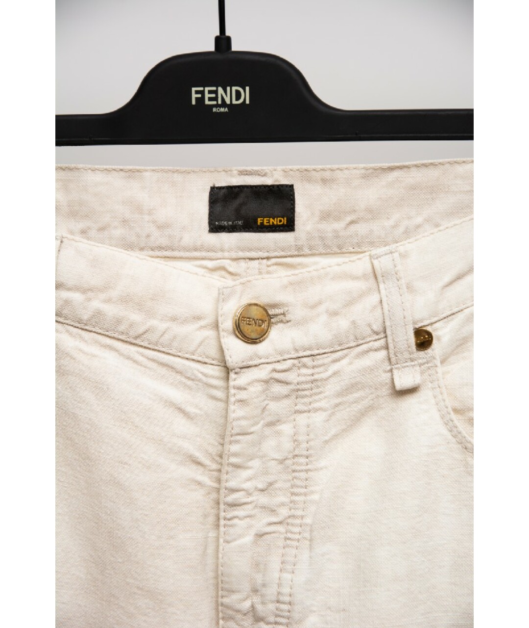 FENDI Хлопковые прямые джинсы, фото 3
