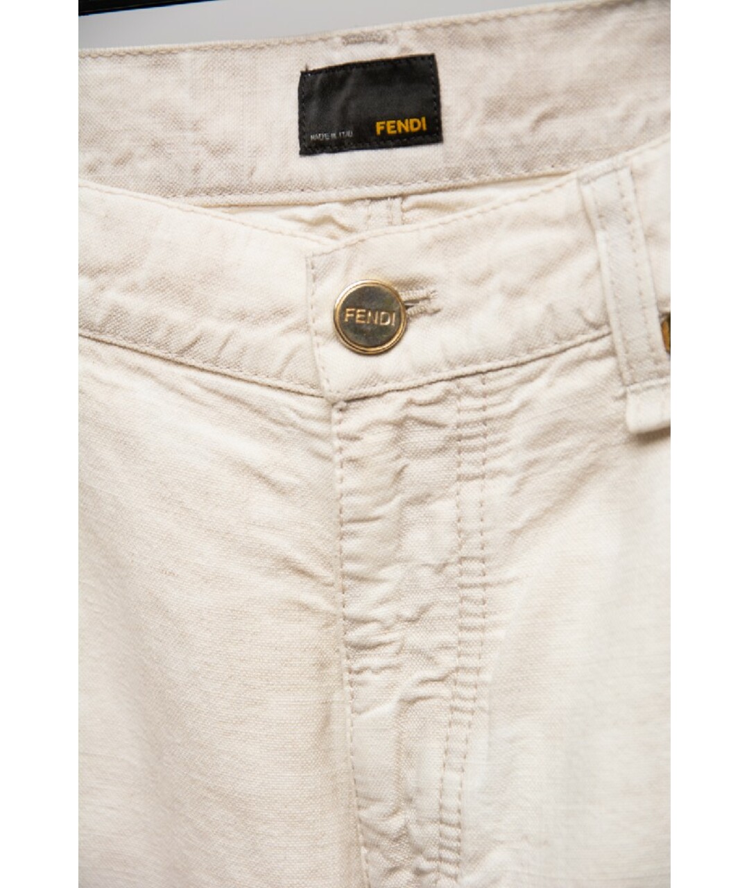 FENDI Хлопковые прямые джинсы, фото 4