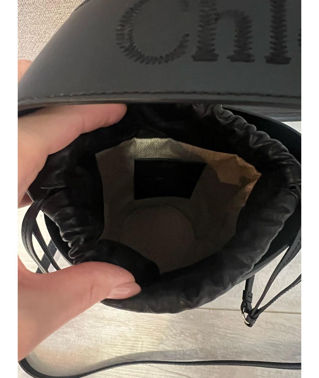 CHLOE Черная кожаная сумка через плечо, фото 4