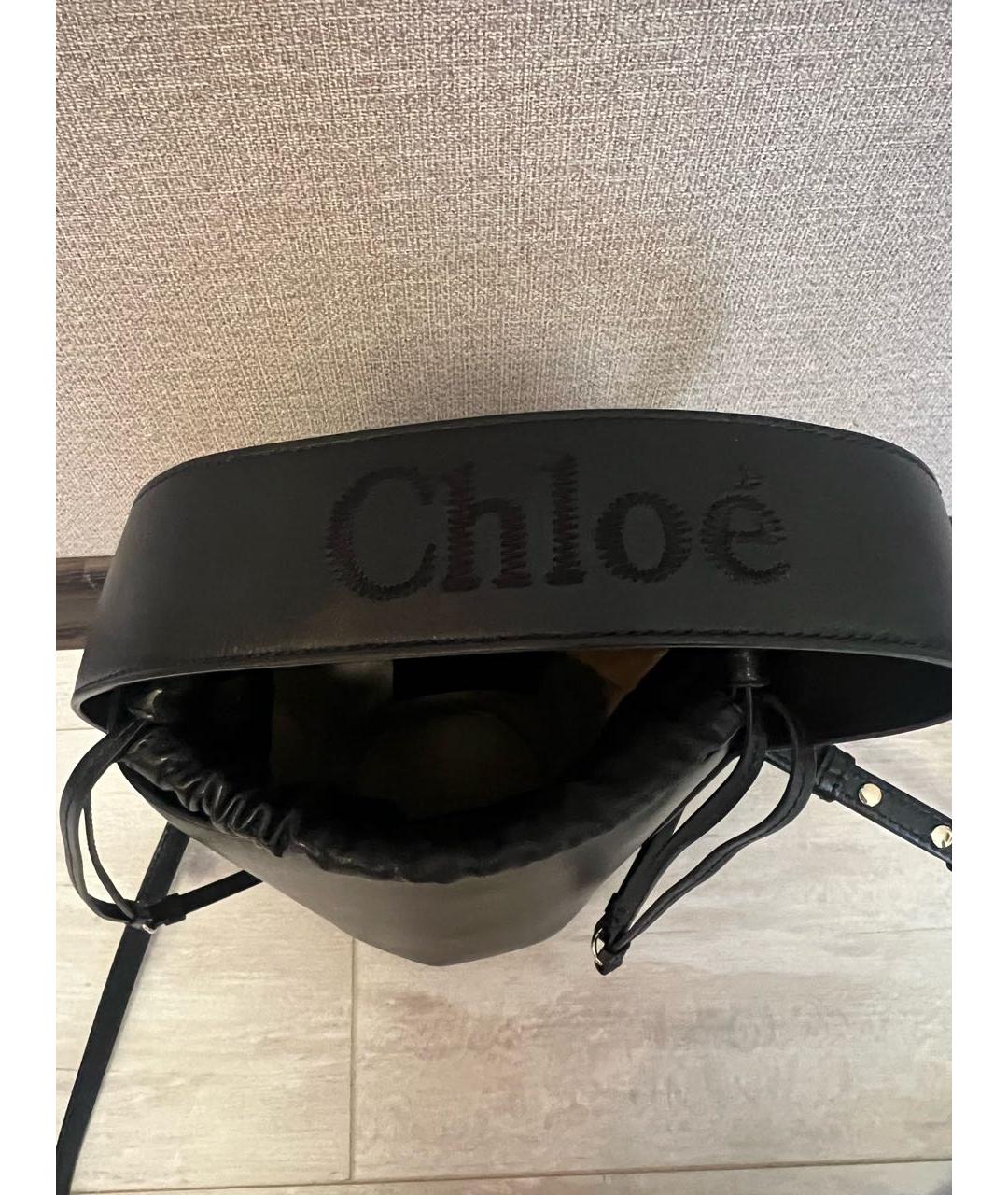 CHLOE Черная кожаная сумка через плечо, фото 2