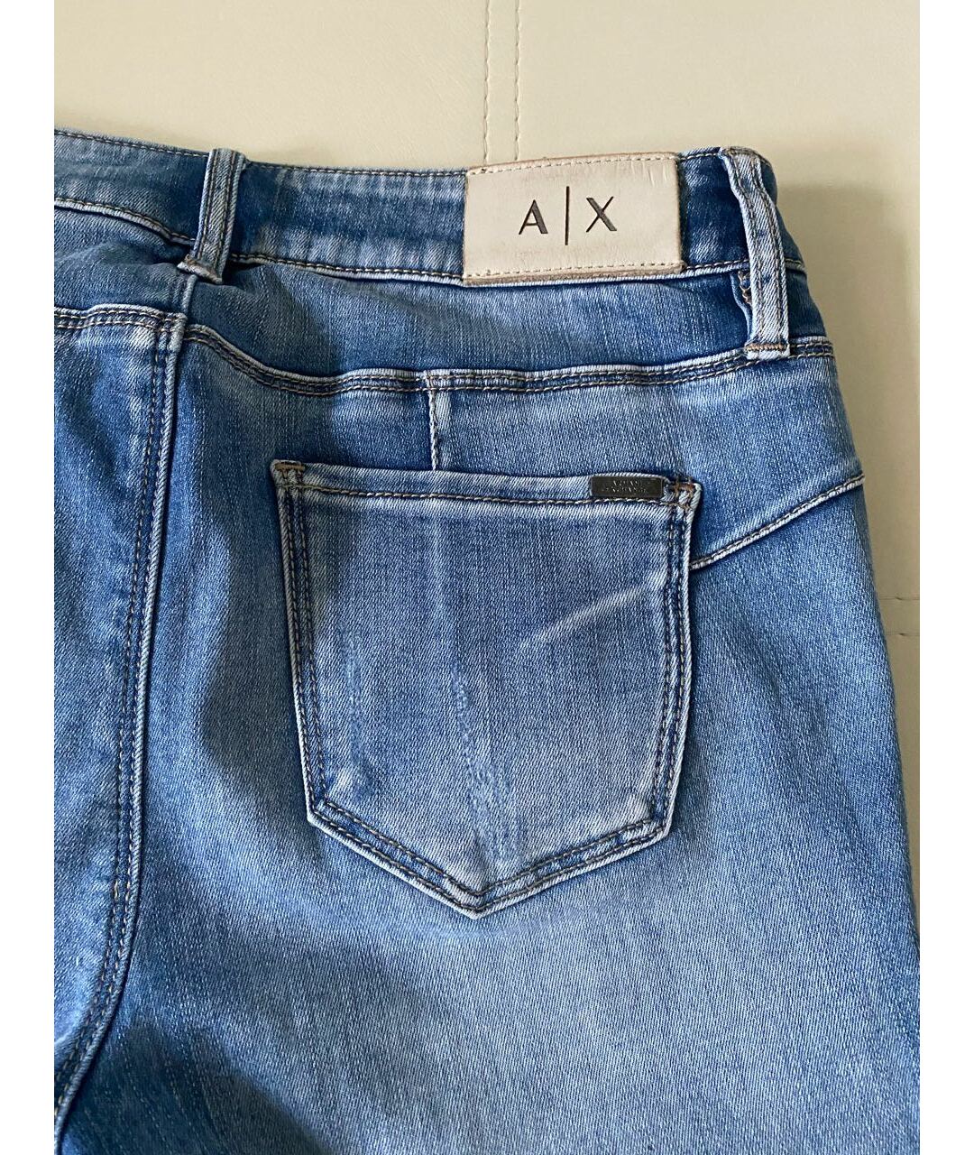 ARMANI EXCHANGE Голубые хлопковые джинсы слим, фото 5