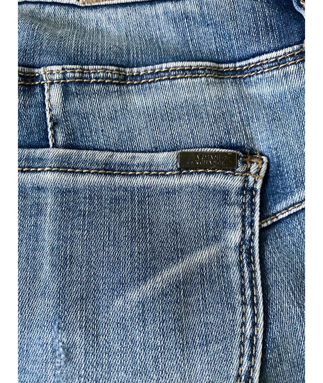 ARMANI EXCHANGE Голубые хлопковые джинсы слим, фото 4