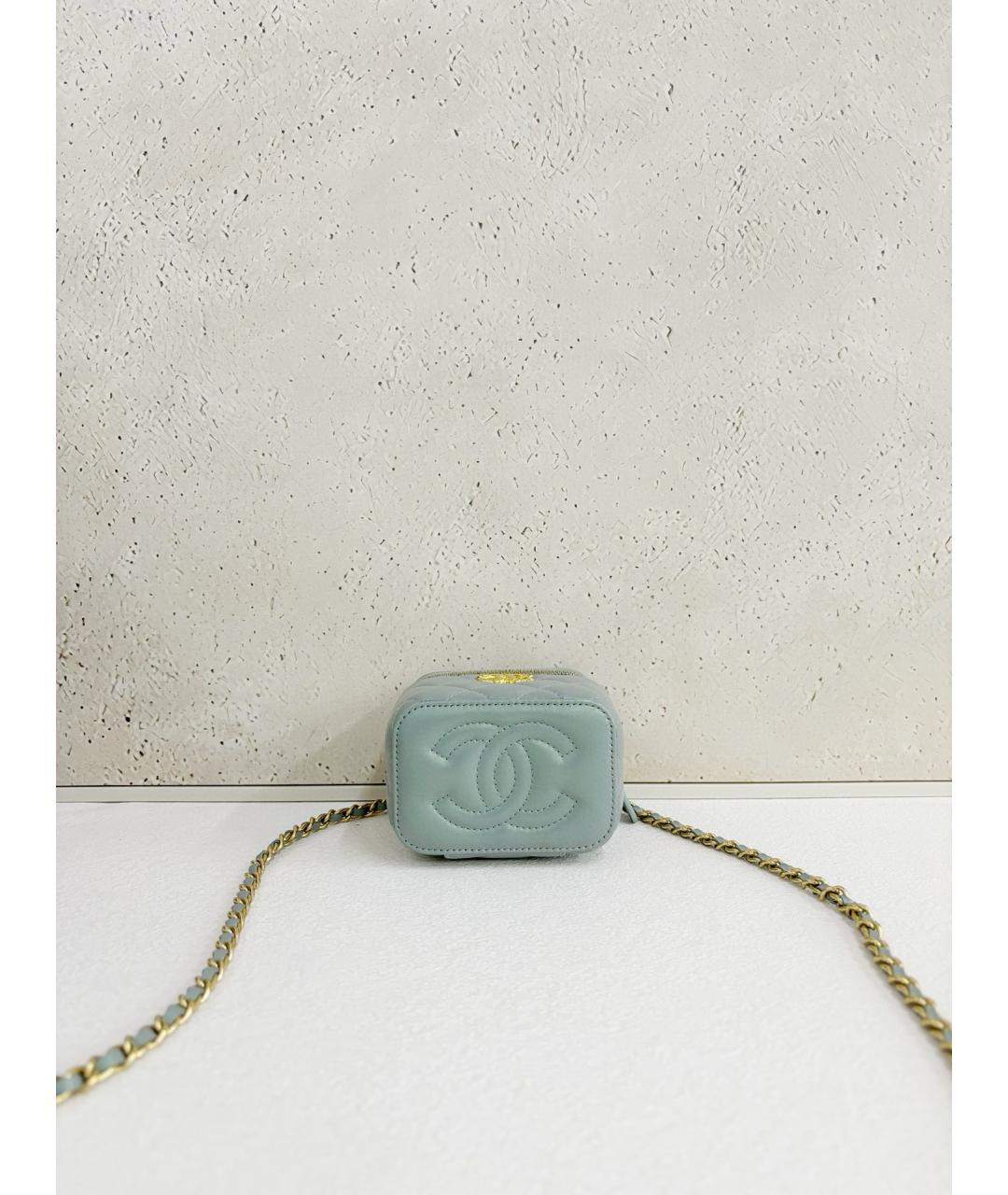 CHANEL Голубая замшевая сумка через плечо, фото 5