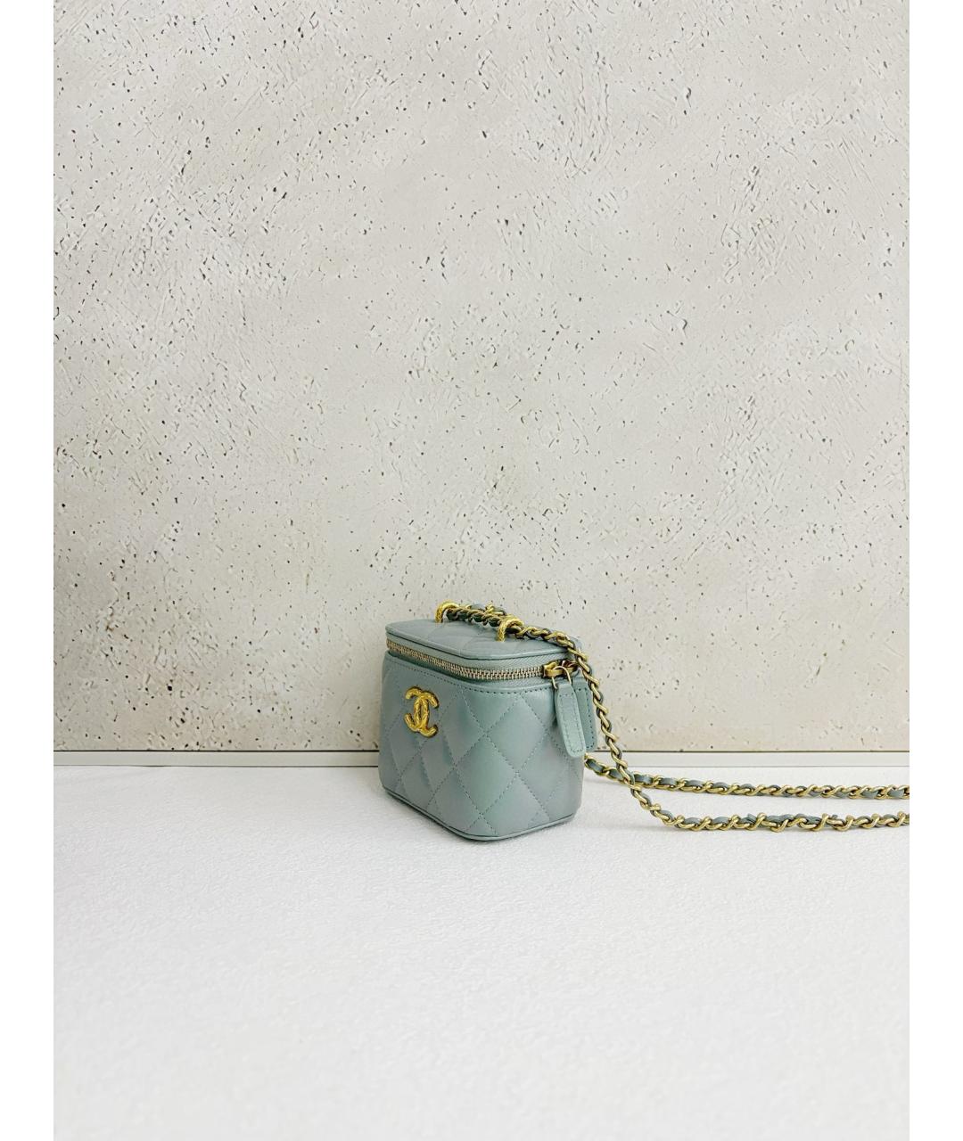 CHANEL Голубая замшевая сумка через плечо, фото 4