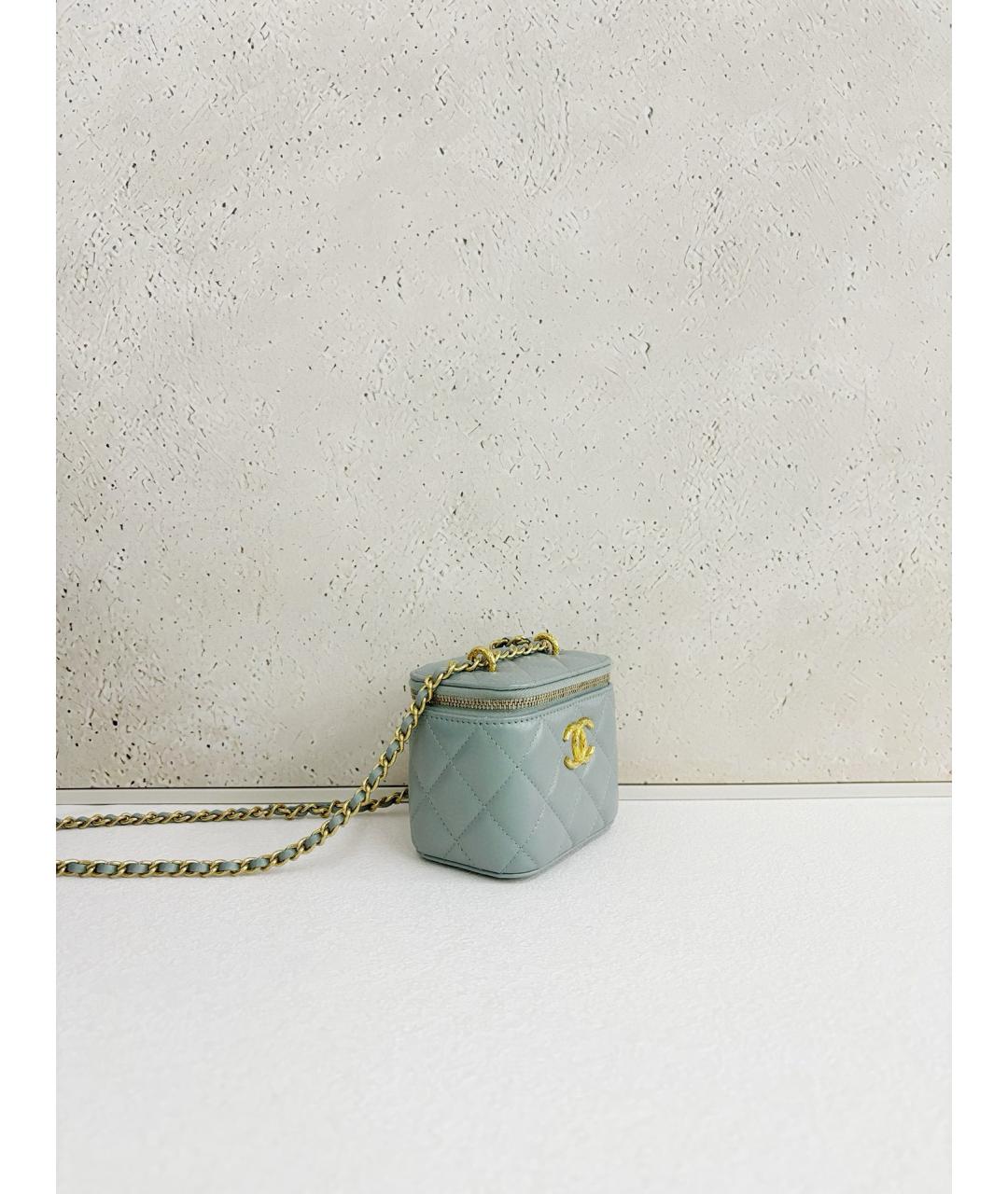 CHANEL Голубая замшевая сумка через плечо, фото 3