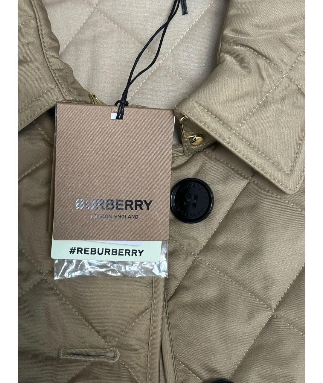 BURBERRY Бежевая полиэстеровая куртка, фото 7