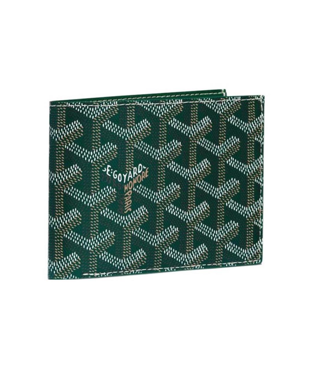 GOYARD Зеленый кожаный кошелек, фото 1