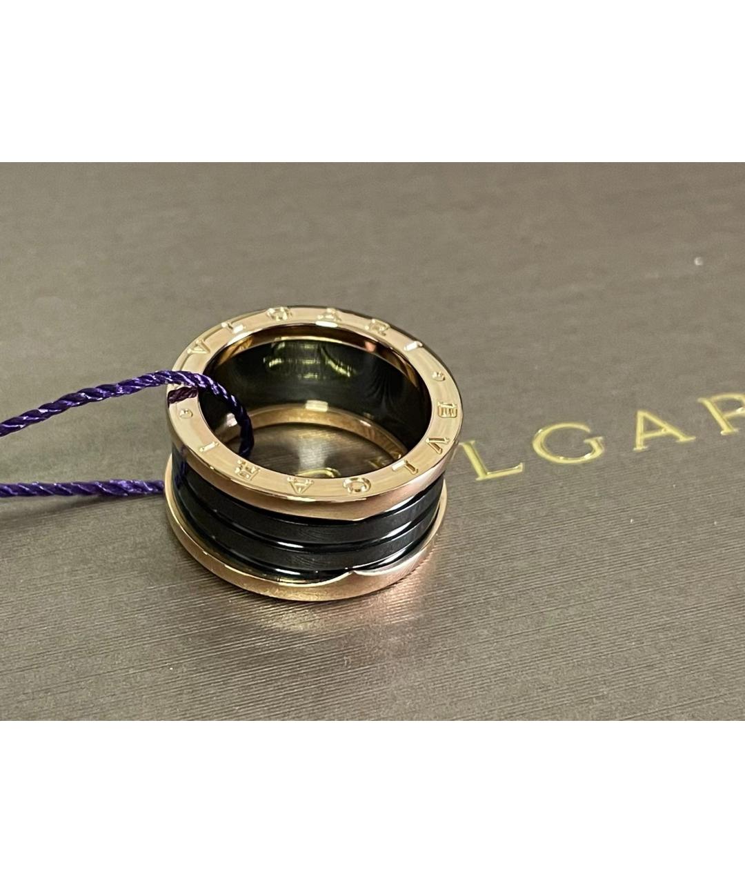 BVLGARI Черное кольцо из розового золота, фото 7
