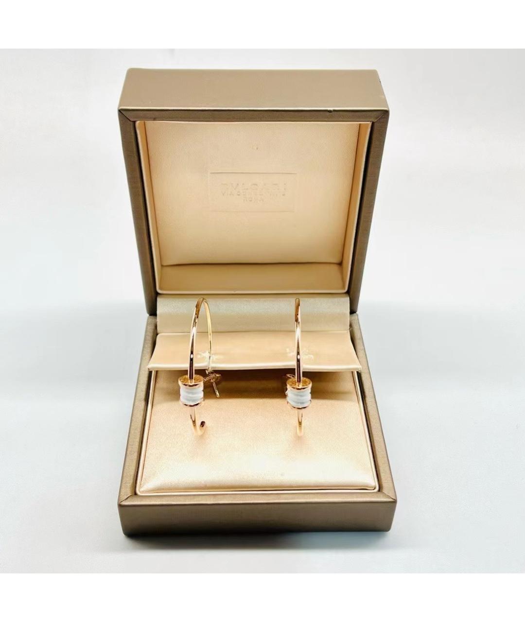 BVLGARI Белые серьги из розового золота, фото 3