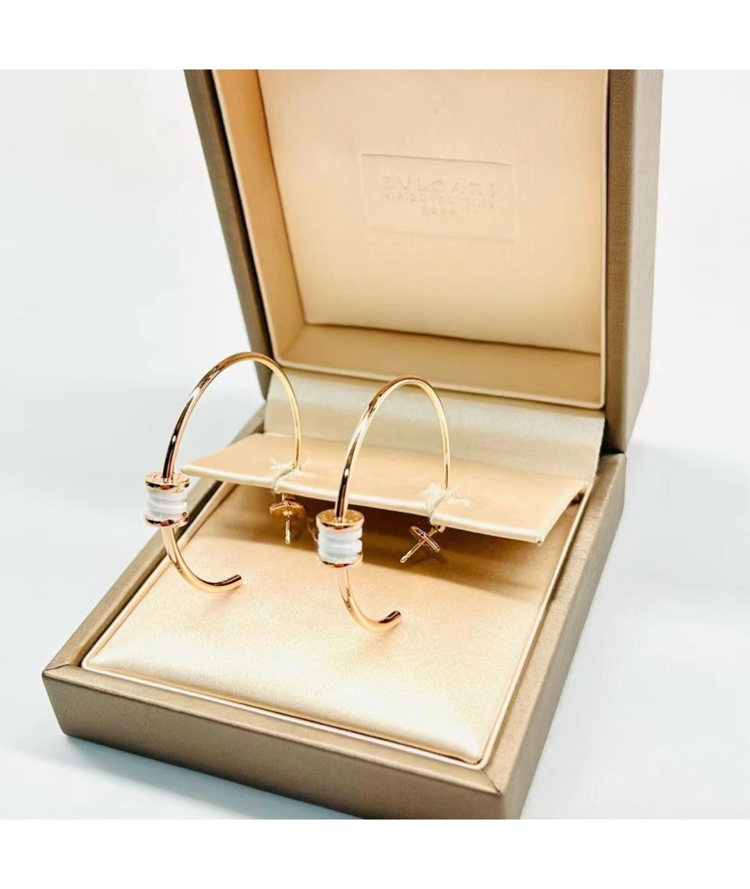 BVLGARI Белые серьги из розового золота, фото 5