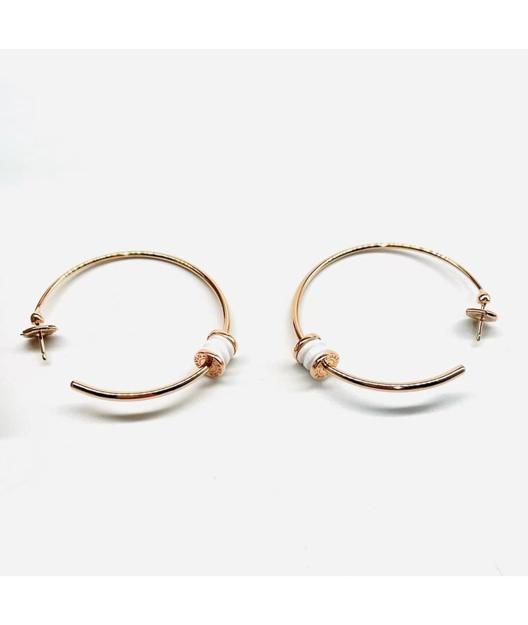 BVLGARI Белые серьги из розового золота, фото 4