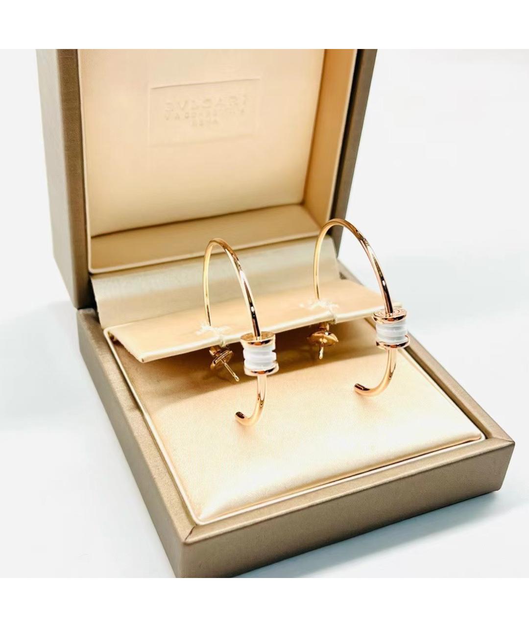 BVLGARI Белые серьги из розового золота, фото 2
