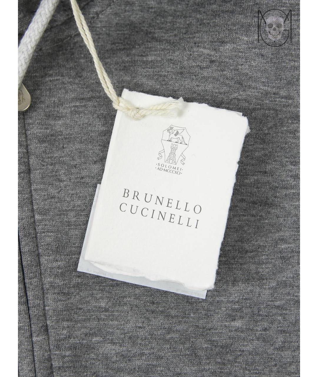 BRUNELLO CUCINELLI Серый хлопковый спортивный костюм, фото 7