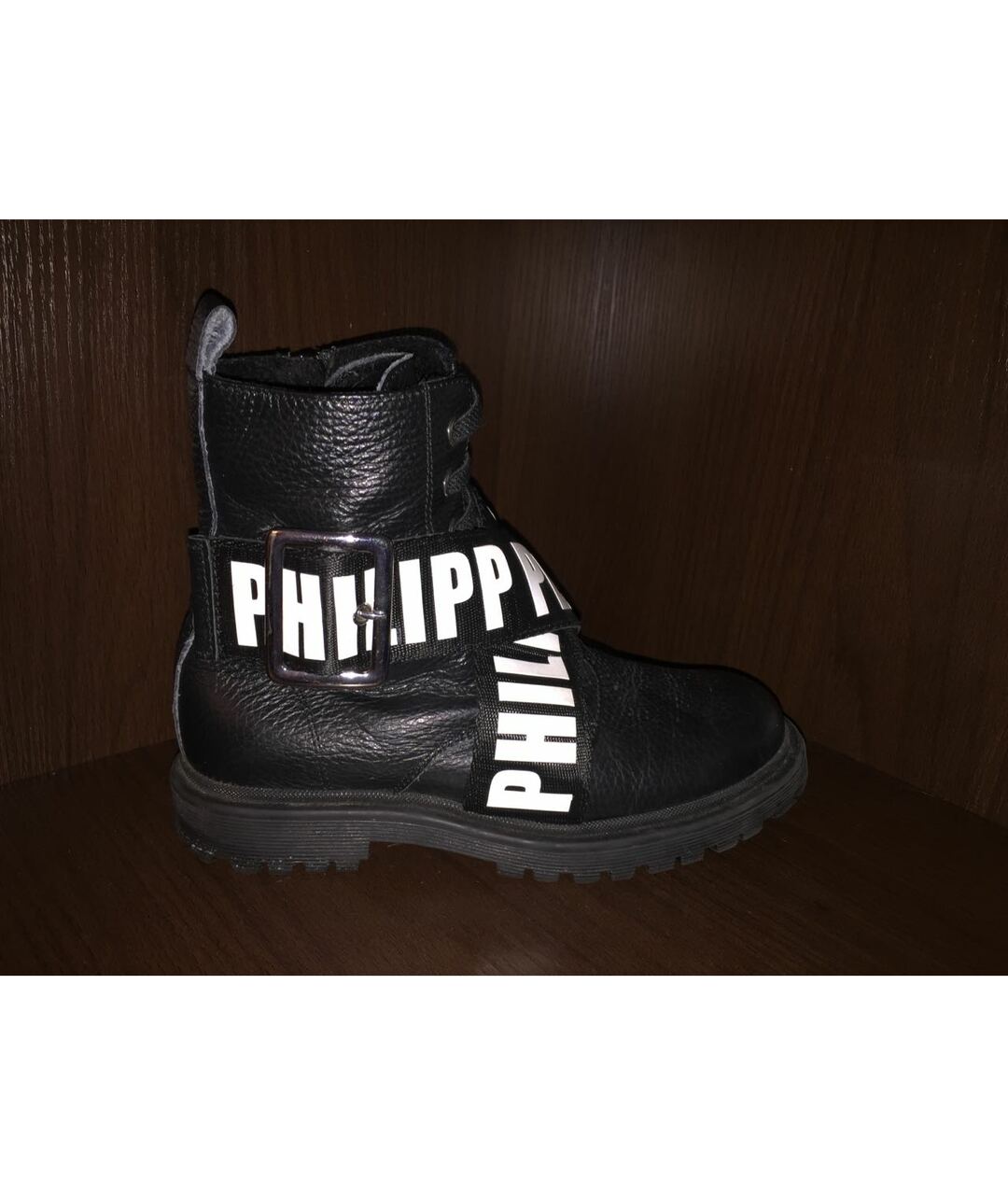 PHILIPP PLEIN Черные кожаные ботинки, фото 6