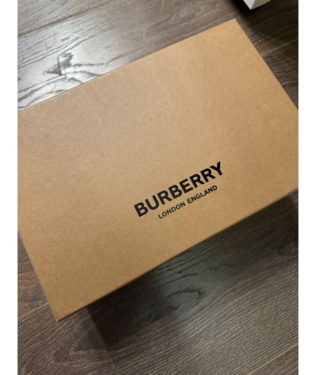 BURBERRY Коричневые кожаные кеды, фото 7