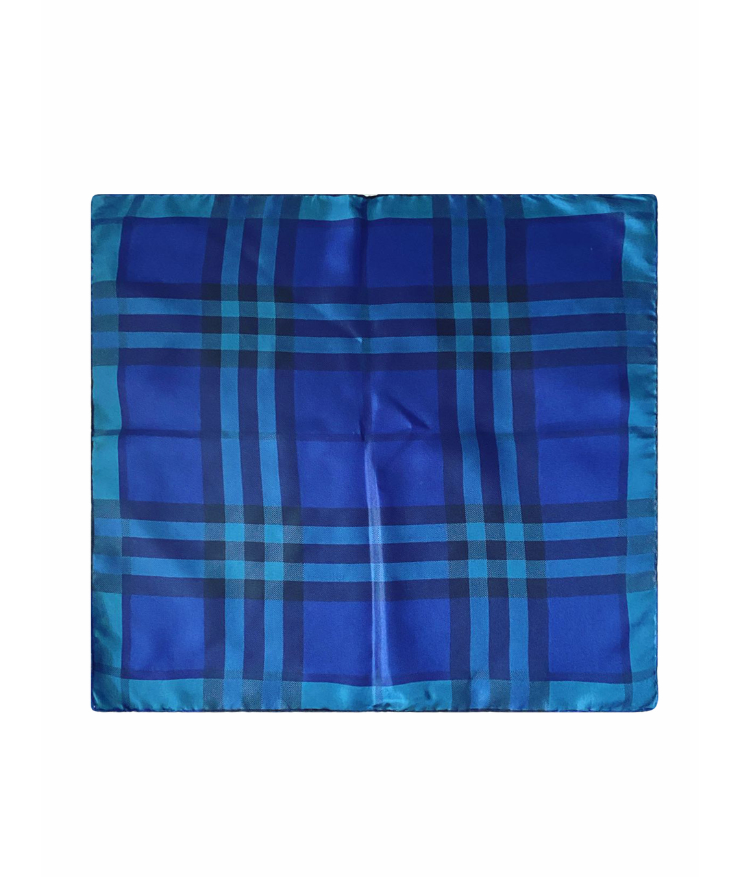 BURBERRY Синий шелковый шарф, фото 1