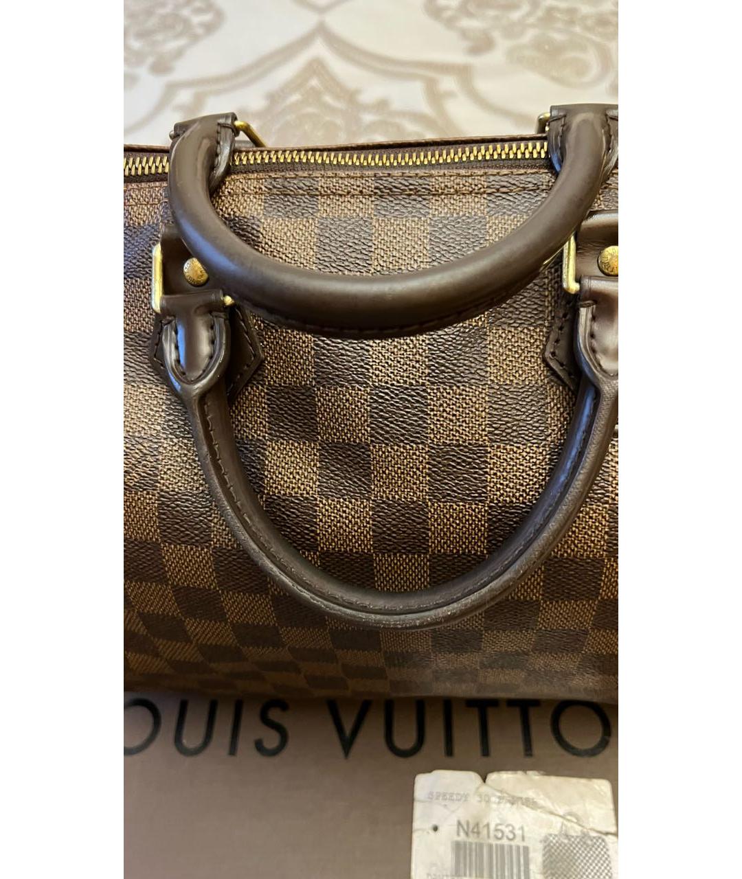 LOUIS VUITTON Коричневая сумка с короткими ручками, фото 3