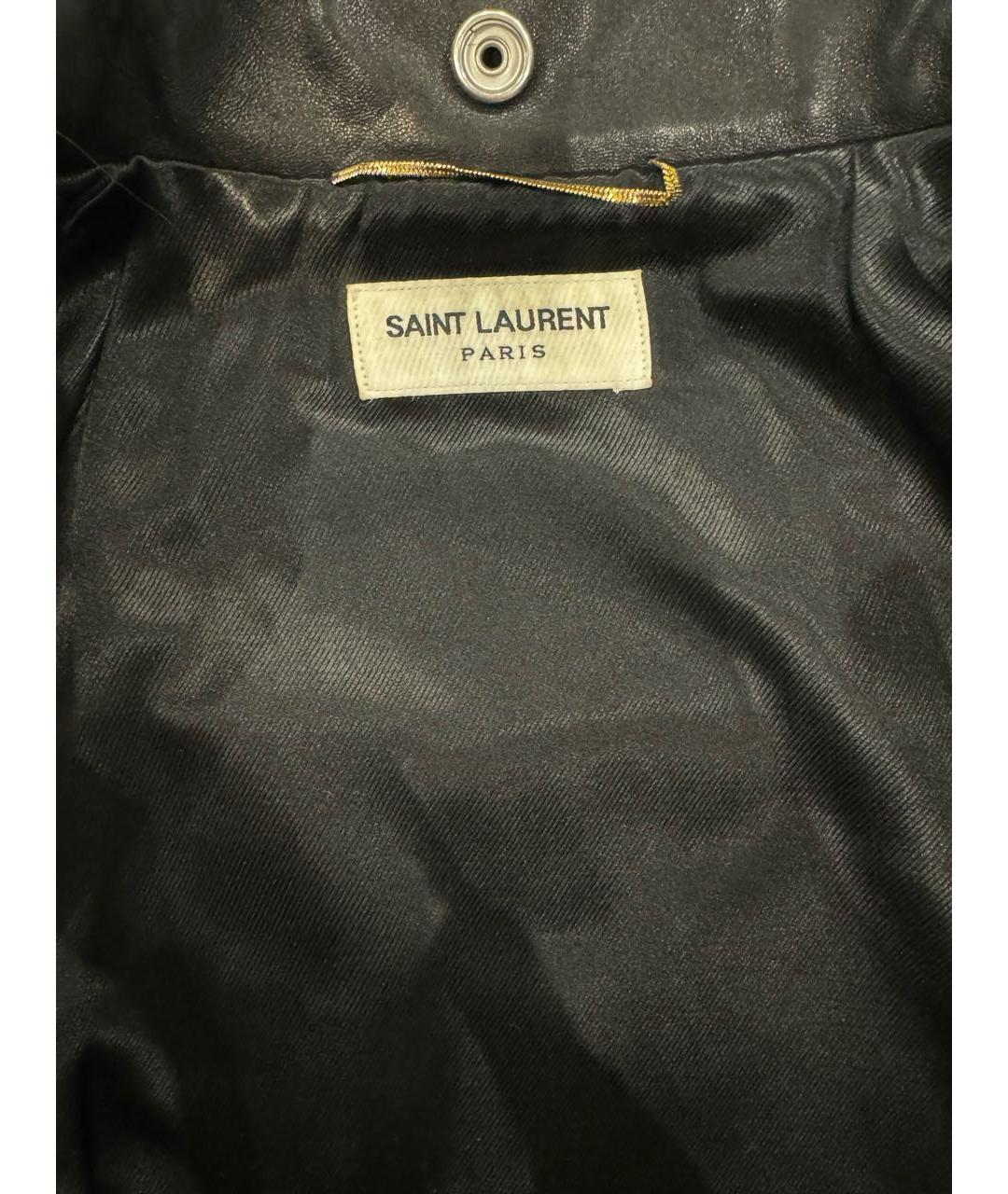 SAINT LAURENT Черная кожаная куртка, фото 3