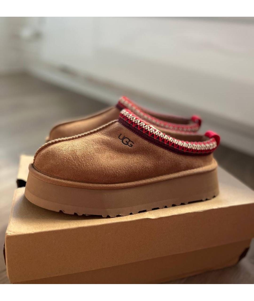 UGG AUSTRALIA Красные замшевые ботинки, фото 4