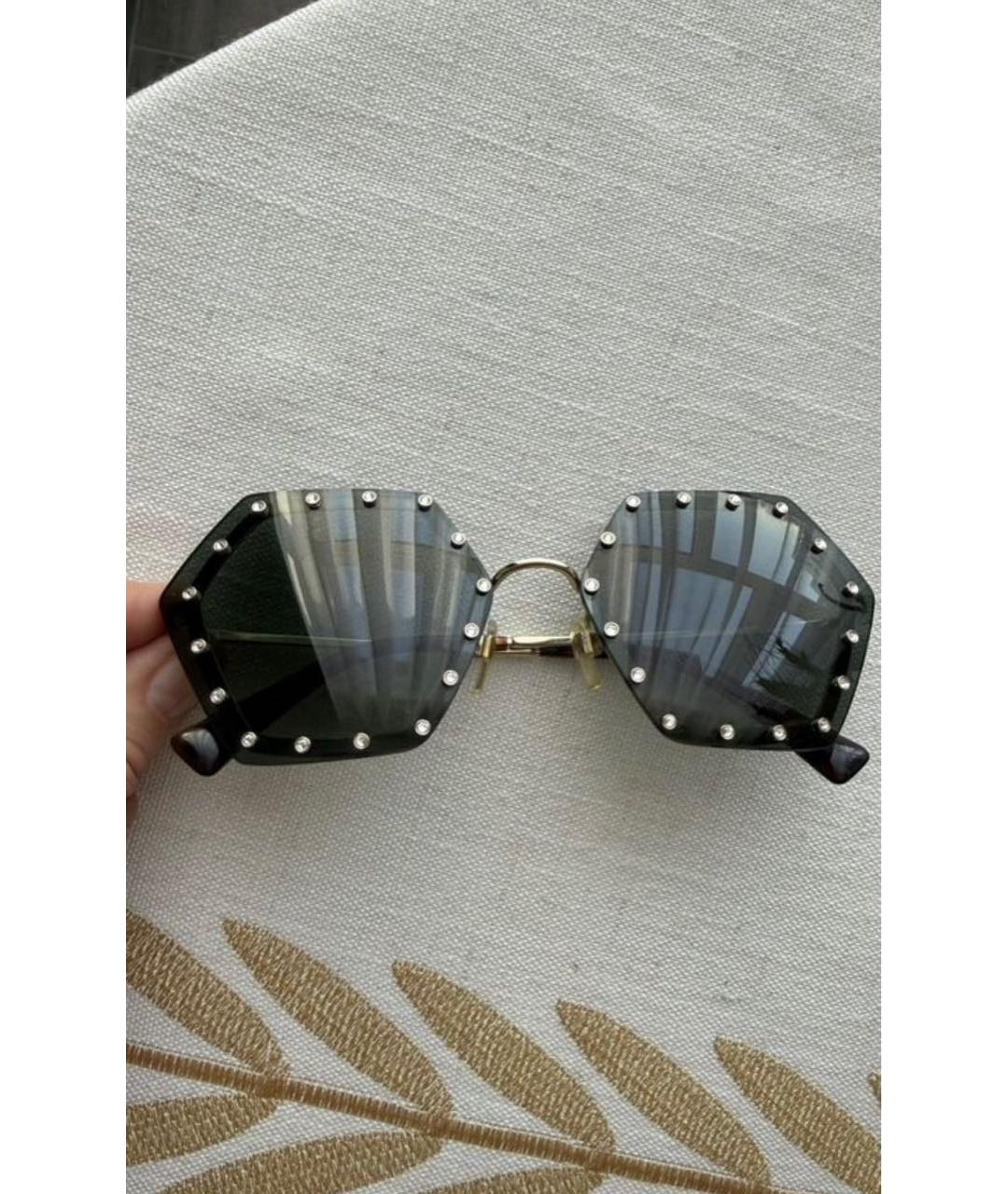 VALENTINO Черные металлические солнцезащитные очки, фото 5