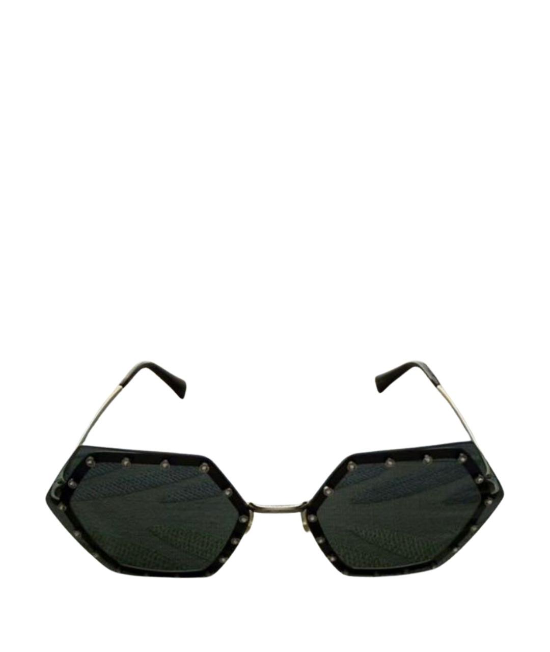 VALENTINO Черные металлические солнцезащитные очки, фото 1