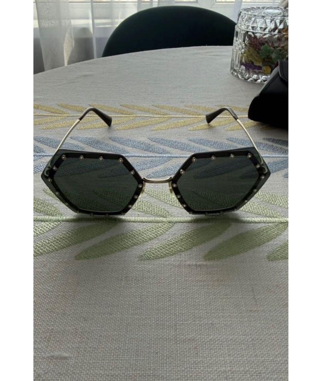 VALENTINO Черные металлические солнцезащитные очки, фото 7