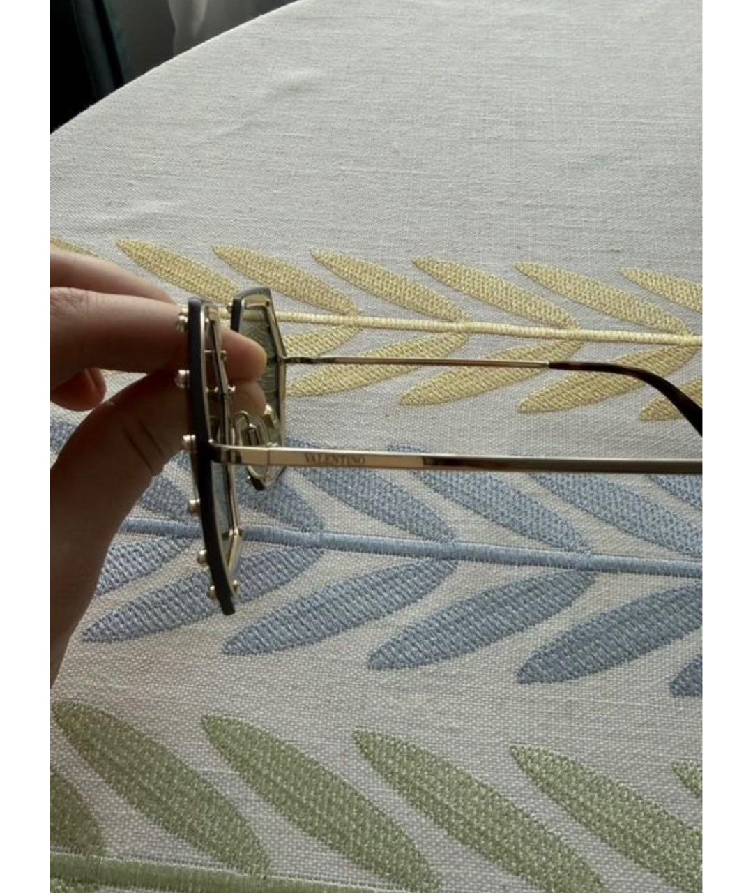 VALENTINO Черные металлические солнцезащитные очки, фото 2