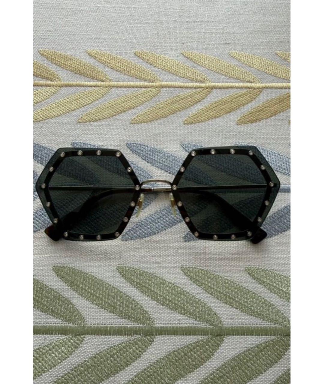 VALENTINO Черные металлические солнцезащитные очки, фото 6