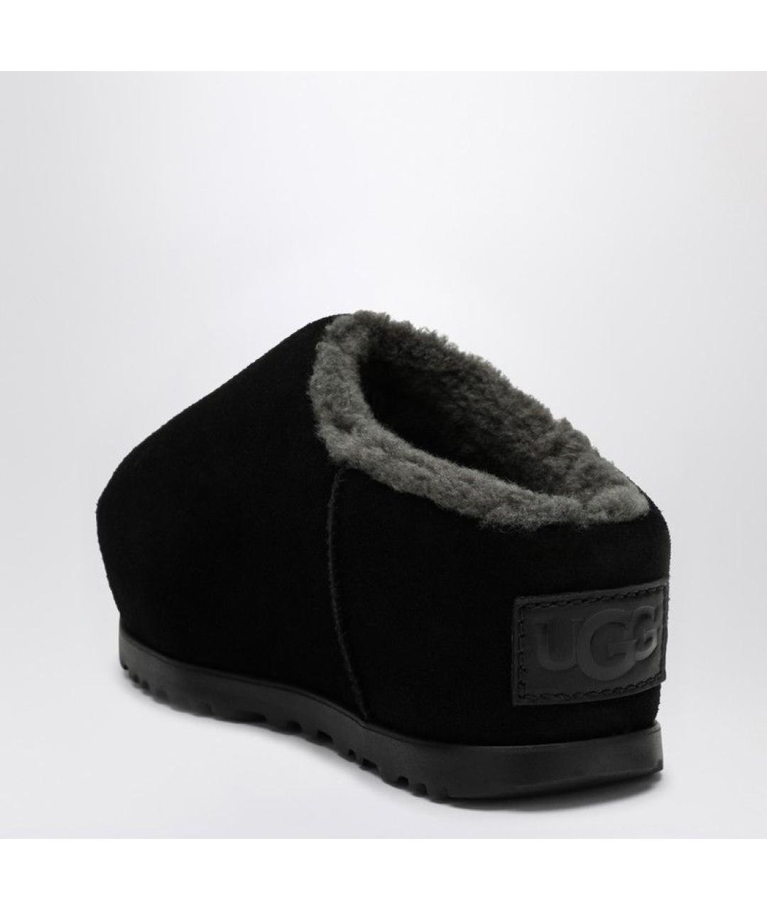 UGG AUSTRALIA Черные кожаные мюли, фото 4