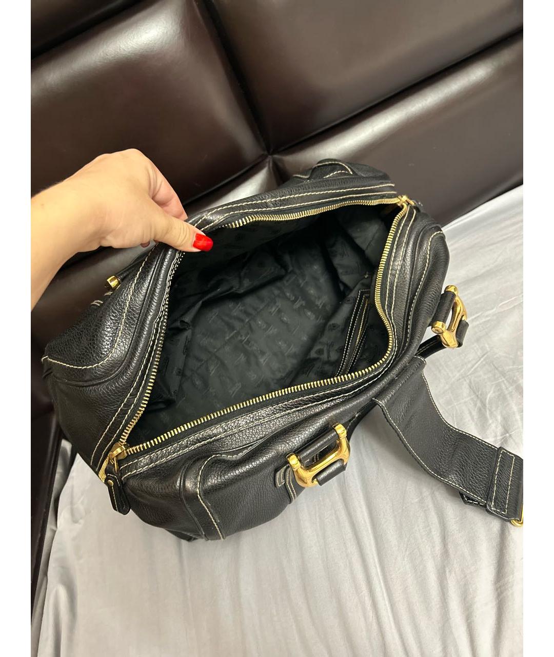GUCCI Черная кожаная сумка с короткими ручками, фото 4
