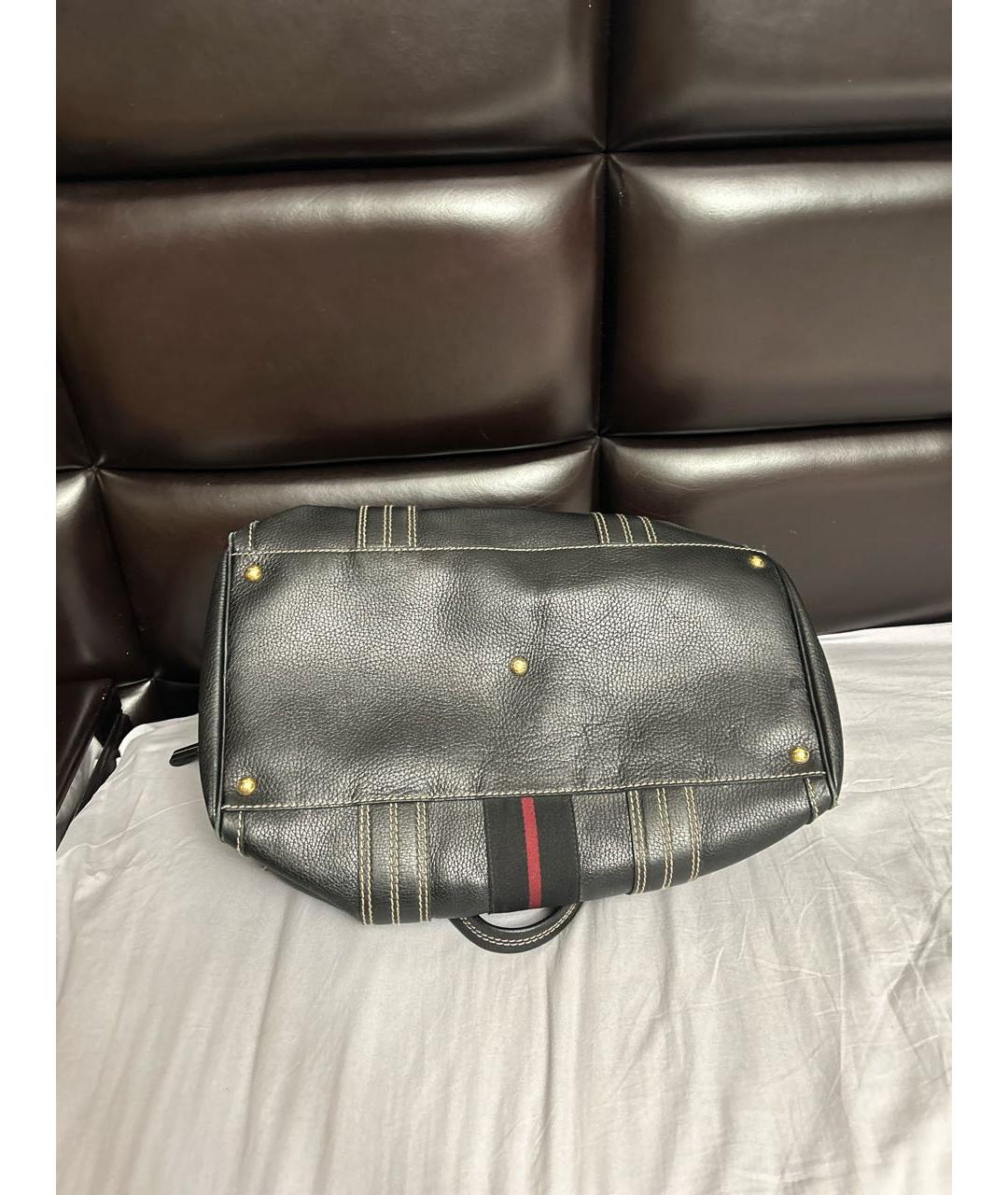 GUCCI Черная кожаная сумка с короткими ручками, фото 7