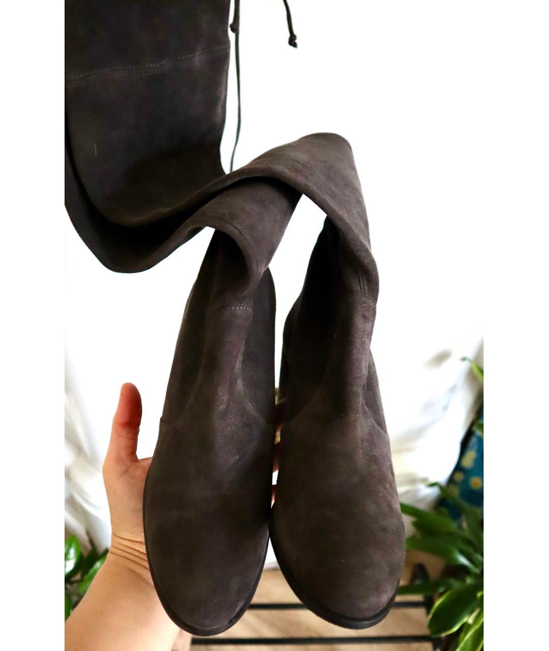 STUART WEITZMAN Серые замшевые ботфорты, фото 2