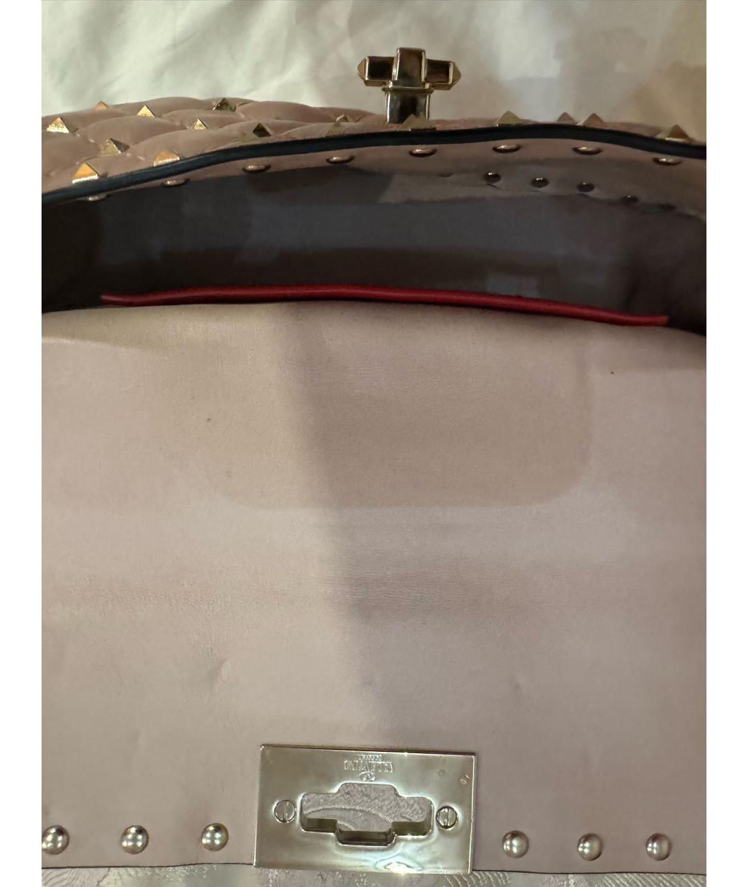 VALENTINO Розовая кожаная сумка через плечо, фото 4