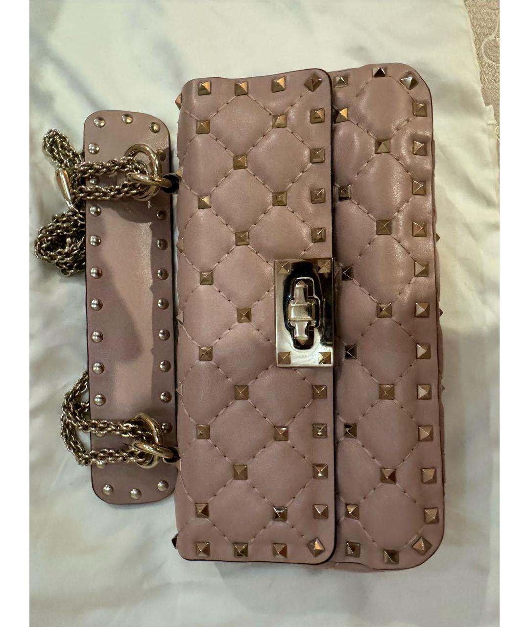 VALENTINO Розовая кожаная сумка через плечо, фото 2