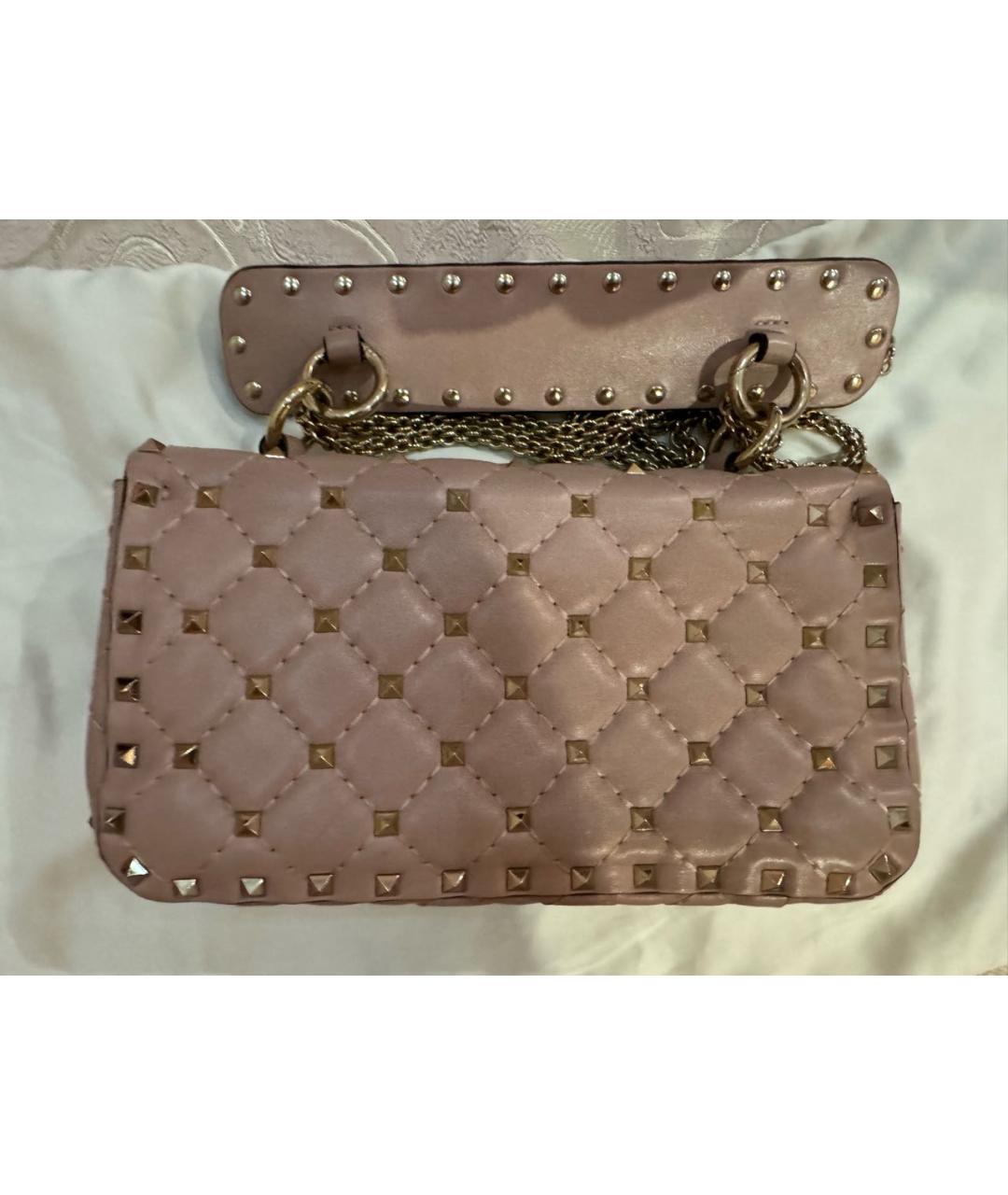 VALENTINO Розовая кожаная сумка через плечо, фото 3