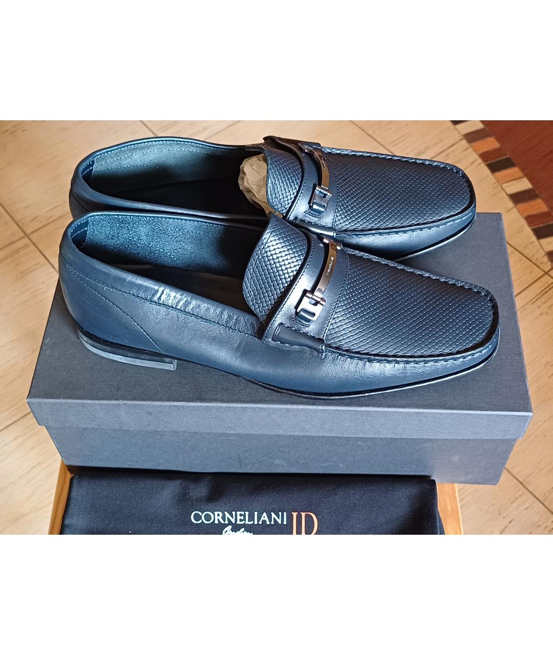 CORNELIANI Темно-синие кожаные лоферы, фото 9