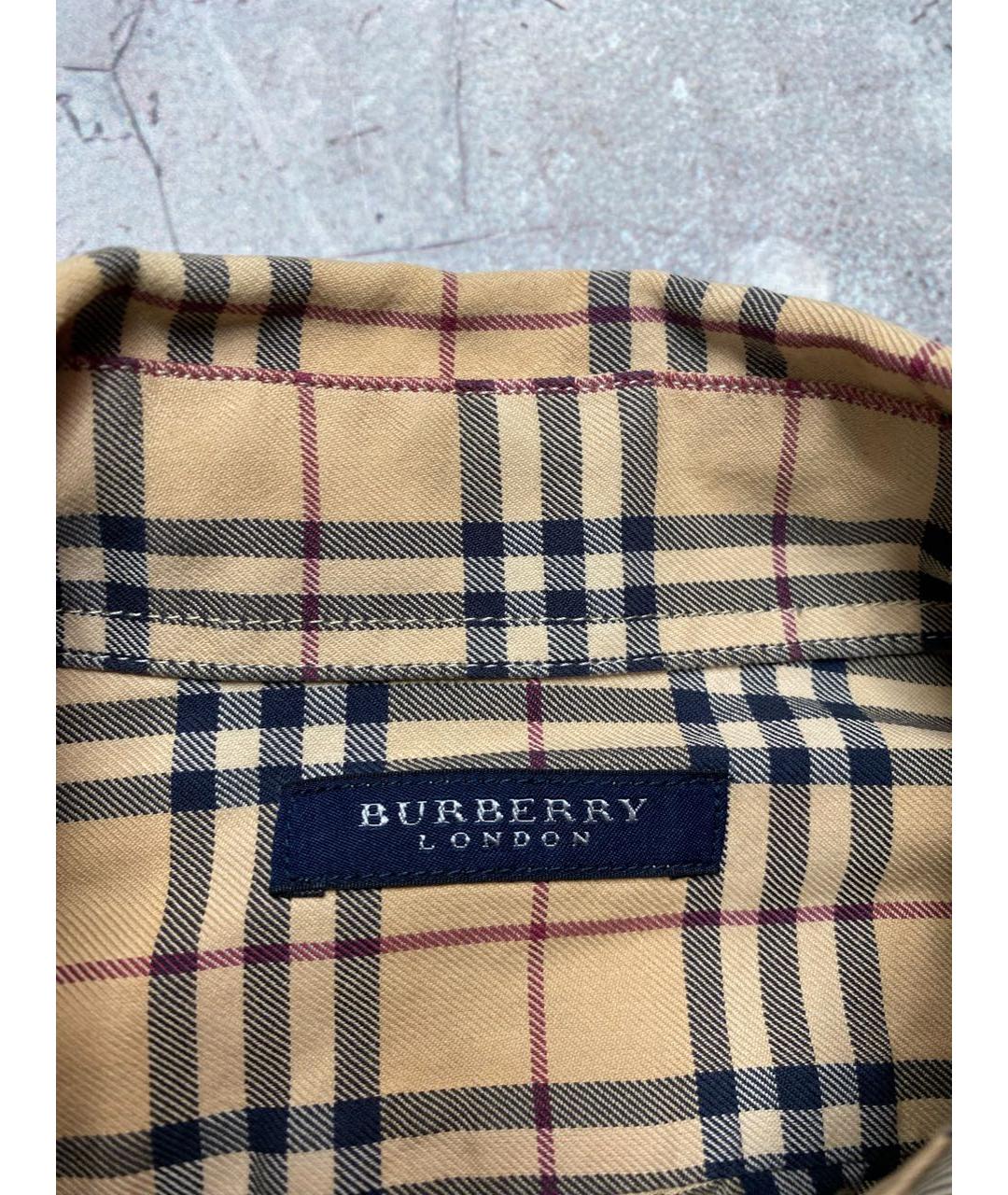 BURBERRY Бежевая хлопковая кэжуал рубашка, фото 3