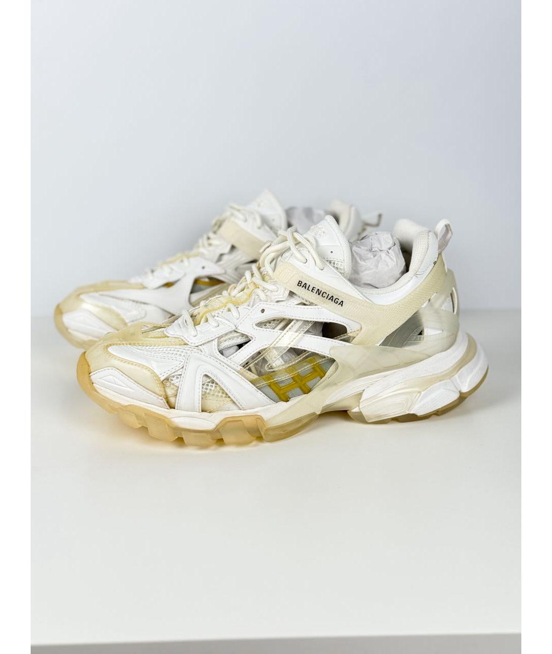 BALENCIAGA Белые кожаные низкие кроссовки / кеды, фото 9